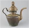 A Himalayan copper and repousse work teapot and cover, 19th century, H.34cm                                                            