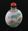 A Chinese enamelled 'Guyue Xuan' glass 'lotus' snuff bottle, possibly Palace workshops and Qianlong period, H. 5.3cm excluding stopper 