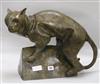A contemporary bronze of a cat H.38cm x W.47cm                                                                                         