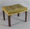 A George III mahogany stool, W.2ft D.1ft 6in. H.1ft 7in.                                                                               