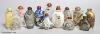 Eleven Chinese painted glass snuff bottles, a glass enamel one and another enamel one                                                                                                                                       