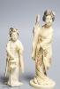 Two Japanese ivory figures of bijin, early 20th century, one signed to the base, height 17.5cm                                                                                                                              