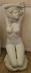 A resin marble effect figure of a kneeling girl H.102cm                                                                                