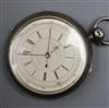 A late Victorian silver "Decimal Chronograph" pocket watch.                                                                            