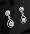 An attractive pair of platinum and diamond drop earrings, 30mm.