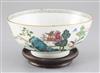 A Chinese famille rose 'landscape' bowl, Qianlong period, diameter 20.2cm, rim crack                                                   