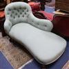 A Victorian button back chaise longue W.155cm                                                                                          