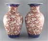 A pair of large Japanese Imari vases, Meiji period h. 46cm, one repaired                                                               