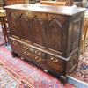 A mid 18th century oak mule chest W.139cm                                                                                              