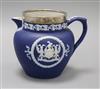 An Adams? Wedgwood style silver mounted jug, City of Salisbury height 12cm                                                             