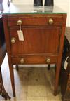 A George III mahogany bedside table and an Edwardian jardiniere stand W.41cm and 32cm                                                  