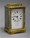 A Mappin & Webb French gilt brass carriage timepiece                                                                                   