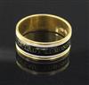 A George III 22ct gold and two colour enamel mourning band                                                                             