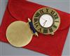 A Cartier gilt brass quartz travel alarm,                                                                                              