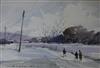 Hagop Kasparian, watercolour, Winter scene, signed 11 x 16cm                                                                           