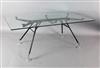 A Norman Foster for Tecno 'Nomos' glass top table, W.5ft 11in. D.2ft 11.5in. H.2ft 3in.                                                