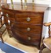 An early 19th century mahogany bowfront chest of two short and two long drawers W.89cm                                                 