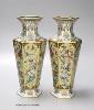 A pair of Chinese cloisonne enamelled hexagonal vases, 26cm                                                                                                                                                                 