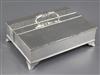 An Edwardian silver rectangular treasury inkstand by Carrington & Co, 34 oz.                                                           