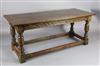 A 19th century James I style oak refectory table, W.6ft D.2ft 6in. H.2ft 6in.                                                          