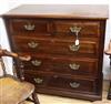 An Edwardian chest of three long and two short drawers with brass handles W.106cm                                                      