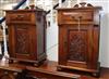 A pair of Victorian style mahogany bedside cabinets W.50cm                                                                             