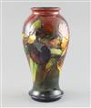 A Moorcroft 'orchid' flambe baluster vase, 1950's, H.22cm                                                                              