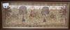 An Indian gouache on silk panel of a procession of camel riders,                                                                       