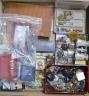 A quantity of assorted costume jewellery, sterling, silver, white metal and other items including pens, opera glasses etc.                                                                                                  