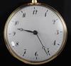 A 19th century Swiss? 18ct gold open face quarter repeating keywind pocket watch,                                                      