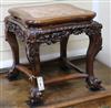 A Chinese hardwood jardiniere stand W.44cm                                                                                             