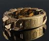 A 1970's heavy textured 9ct gold curblink identity bracelet, weight 224.8 grams.                                                       