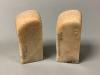 Two Chinese square soapstone seals, height 7cm                                                                                                                                                                              