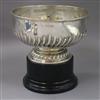 A George IV silver rose bowl, Sheffield, 1829, Settle & Wilkinson, on ebonised plinth, 20 oz.                                          