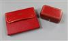 Two Cartier gilt tooled red leather jewellery boxes.                                                                                   