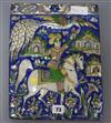 A Persian ceramic tile 34 x 26cm (a.f.)                                                                                                