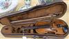 A half size Saxony Violin 19th C L.53cm                                                                                                