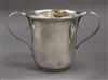 A late Victorian silver two handled cup, London, 1900, 4.5 oz.                                                                         