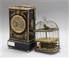 A caged singing bird automaton and mantel clock height 27.5cm                                                                          