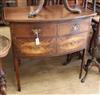 A small George III design mahogany bow front four drawer sideboard W.97cm                                                              