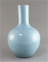 A Chinese sky blue crackle glaze bottle vase, 18th/19th century, H. 36cm                                                               