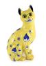 A Gallé yellow faience model of a seated smiling cat, c.1885, 33cm high, small faults                                                                                                                                       