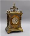A 19th century gilt brass and silvered metal mantel clock, J W Benson, London, height 38cm                                             