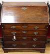 A George III mahogany bureau W.91cm                                                                                                    