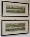 Raphael Tuck & Sons, pair of chromolithographs, Travelling on the Liverpool and Manchester Railway 1831, 24 x 65cm                     