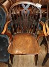 A Victorian ash and elm Windsor low-back armchair                                                                                      