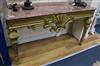 An 18th century style marble top giltwood console table W.140cm                                                                        