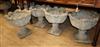 A set of six reconstituted stone garden planters H.44cm                                                                                