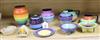 Ten items of Carlton ware Art Deco Medley pattern banded wares tallest height 15cm                                                     