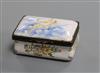 A 19th century French faience painted enamel snuff box, 82mm                                                                           